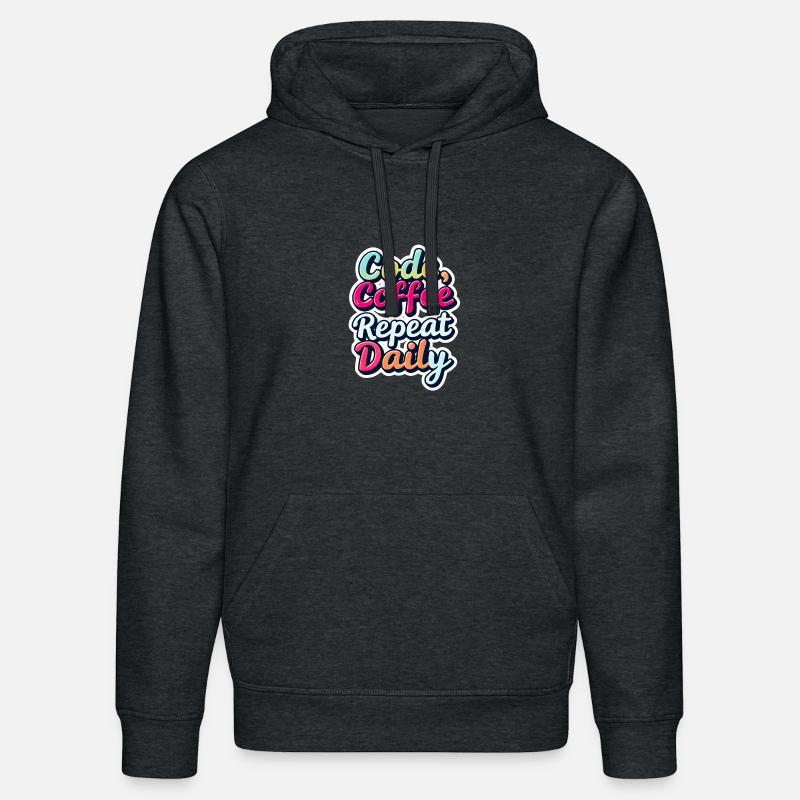 Code Sleep Debug Repeat Programmer Shirt - Sweat à capuche bio DRUMMER Stanley/Stella Unisexe - gris foncé chiné