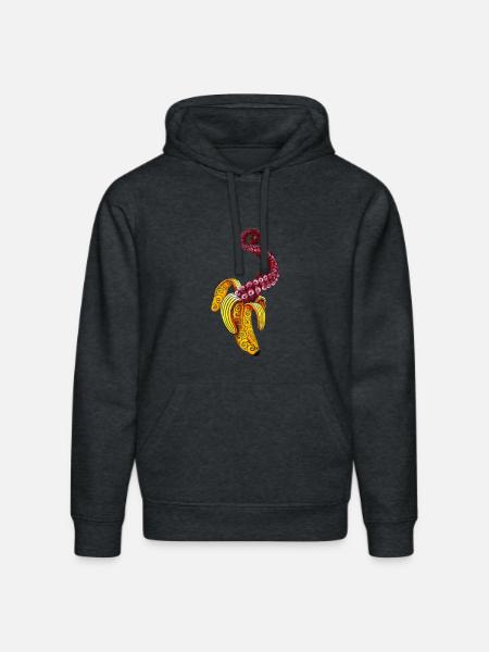 Wirbelnde Mutant-Banane - Stanley/Stella Unisex Bio-Hoodie DRUMMER - Dunkelgrau meliert