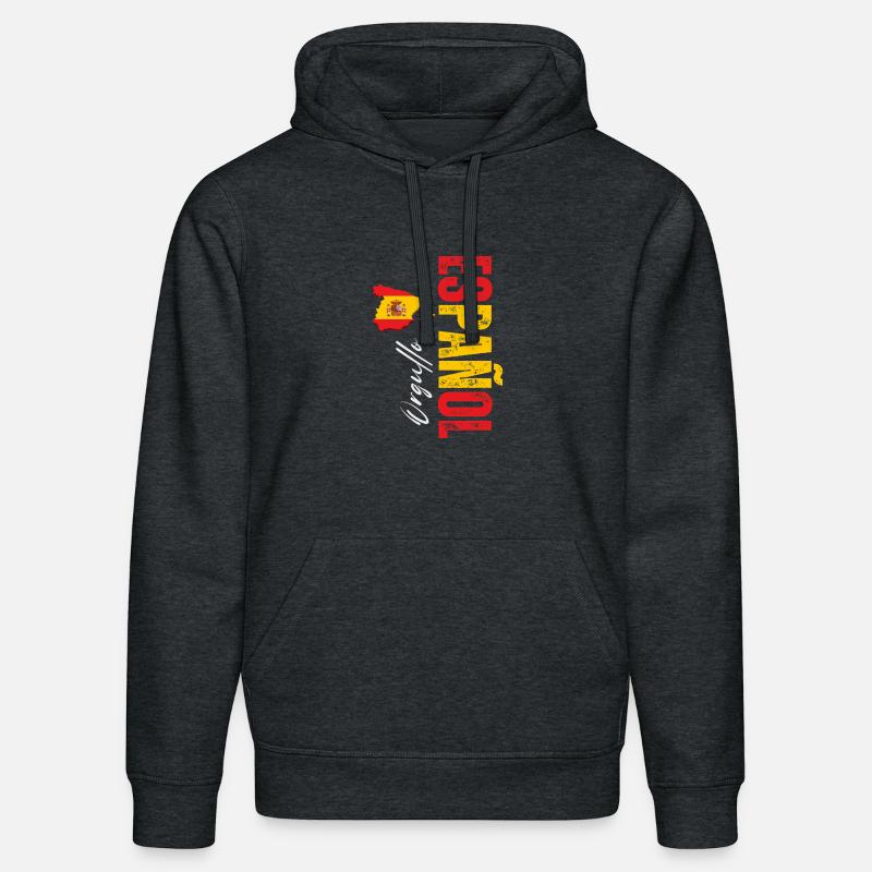 Spanish Pride, conception verticale - Sweat à capuche bio DRUMMER Stanley/Stella Unisexe - gris foncé chiné