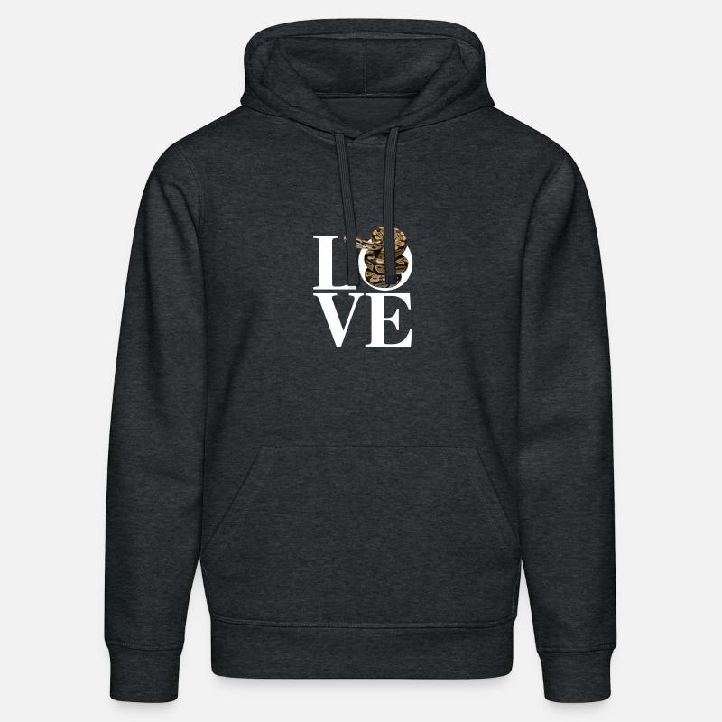 Königspython Schlangen LOVE Terrarium Python - Stanley/Stella Unisex Bio-Hoodie DRUMMER  - Dunkelgrau meliert
