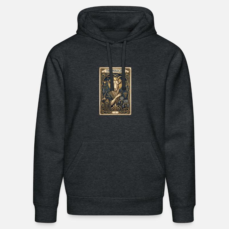 La chèvre, le magicien - Sweat à capuche bio DRUMMER Stanley/Stella Unisexe - gris foncé chiné