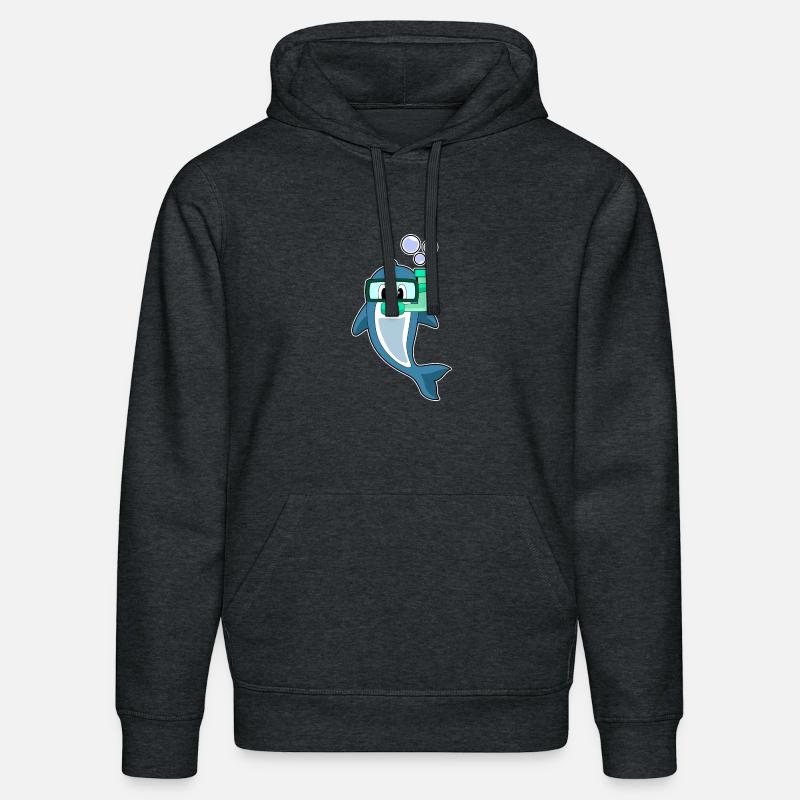 Dolphin Diver Snorkel - Sweat à capuche bio DRUMMER Stanley/Stella Unisexe - gris foncé chiné
