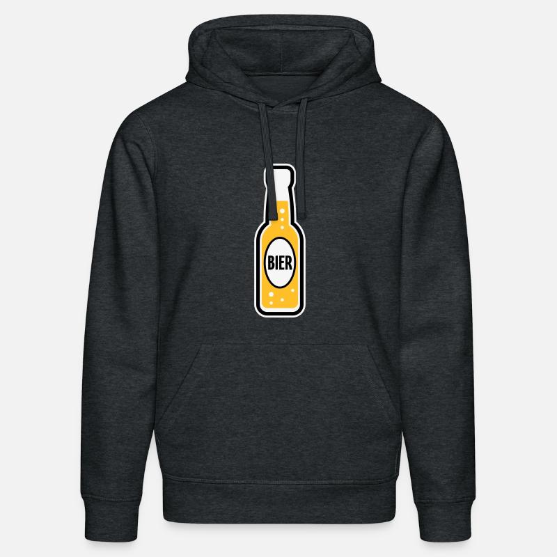 Bierflasche (Bier / Bierchen / POS 3C) - Stanley/Stella Unisex Bio-Hoodie DRUMMER  - Dunkelgrau meliert