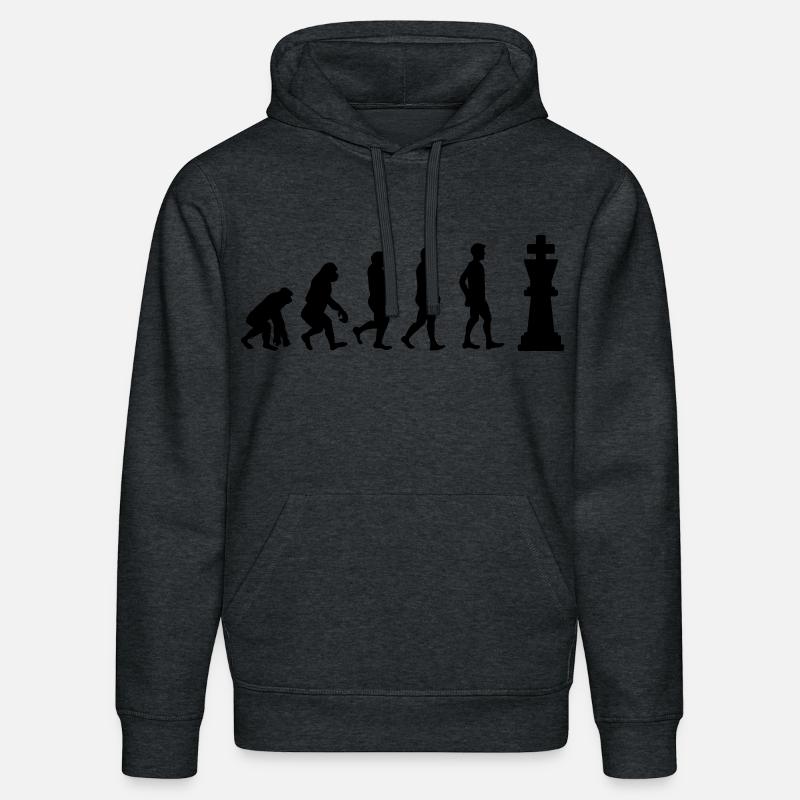 Evolution du jeu d’échecs - Sweat à capuche bio DRUMMER Stanley/Stella Unisexe - gris foncé chiné