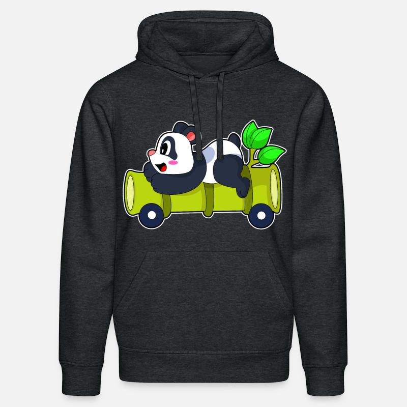 Panda Bamboo Car - Sweat à capuche bio DRUMMER Stanley/Stella Unisexe - gris foncé chiné