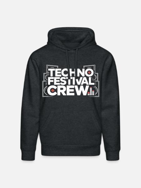 Techno Festival Crew – Techo Party Outfit - Stanley/Stella DRUMMER Unisex Organic Hoodie - dark heather grey