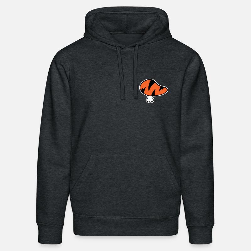 Logo champignon tigre STICK Variante - Sweat à capuche bio DRUMMER Stanley/Stella Unisexe - gris foncé chiné
