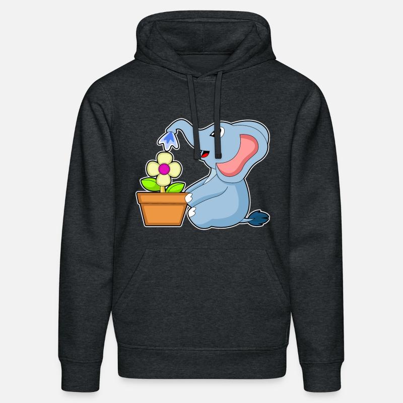 Fleur de pot de fleurs d’éléphant - Sweat à capuche bio DRUMMER Stanley/Stella Unisexe - gris foncé chiné