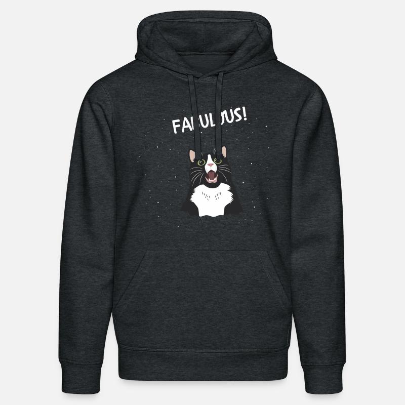 fabuleux chat - Sweat à capuche bio DRUMMER Stanley/Stella Unisexe - gris foncé chiné