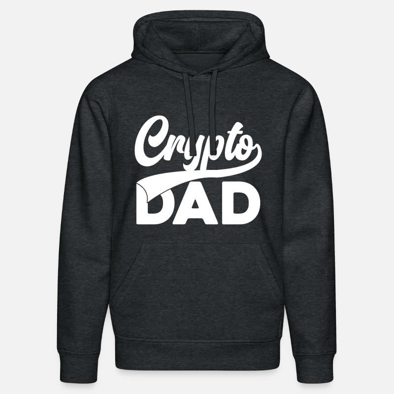 Crypto Dad Script Logo - Stanley/Stella Unisex Bio-Hoodie DRUMMER  - Dunkelgrau meliert
