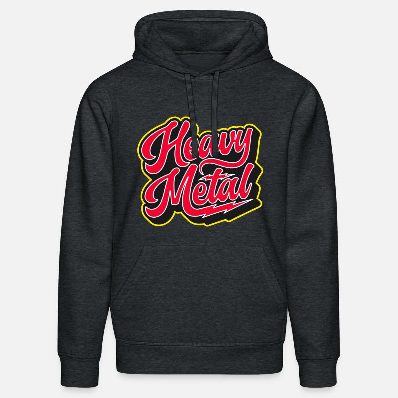 Heavy Metal Bold 3D Script - Sweat à capuche bio DRUMMER Stanley/Stella Unisexe - gris foncé chiné