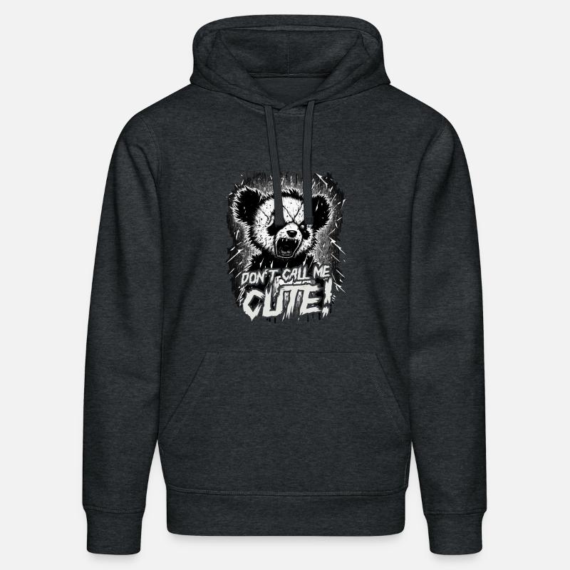 Ne m’appelez pas mignon - Sweat à capuche bio DRUMMER Stanley/Stella Unisexe - gris foncé chiné