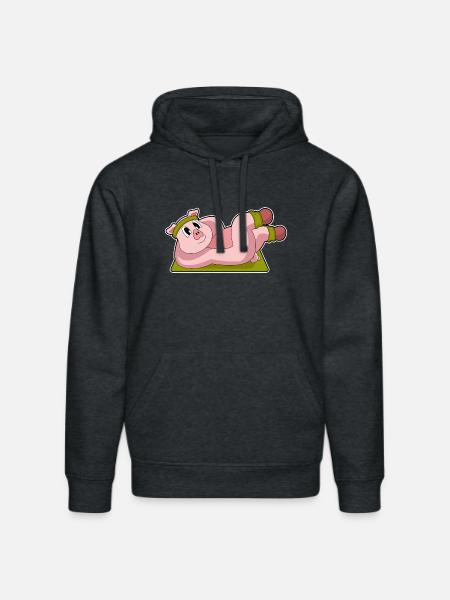 Pig Abdominal Workout Bodybuilding - Stanley/Stella DRUMMER Unisex Organic Hoodie - dark heather grey