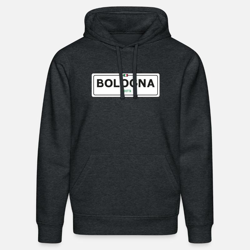 Panneau toponymique de Bologne - Sweat à capuche bio DRUMMER Stanley/Stella Unisexe - gris foncé chiné