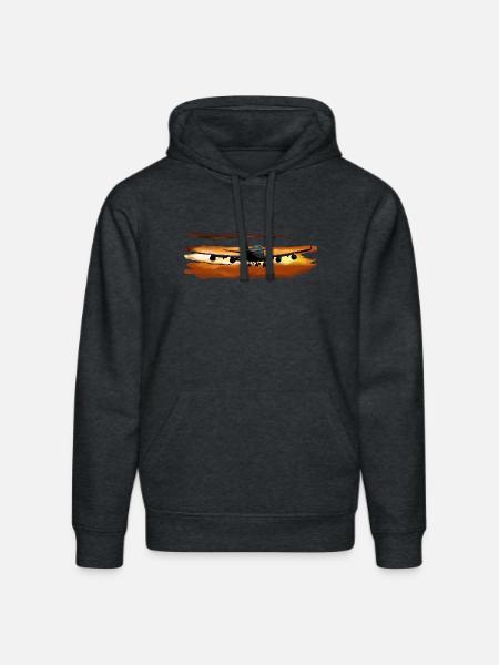 Passagierflugzeug - Stanley/Stella Unisex Bio-Hoodie DRUMMER - Dunkelgrau meliert