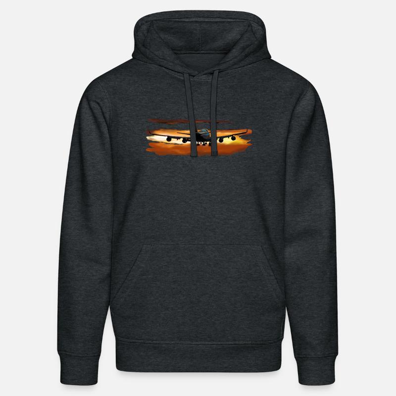 Avion de ligne - Sweat à capuche bio DRUMMER Stanley/Stella Unisexe - gris foncé chiné