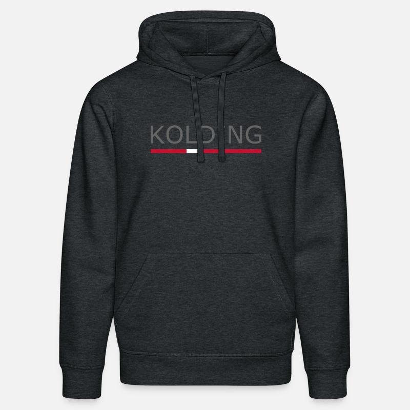 Kolding - Drapeau du Danemark - Danemark - Scandinavie - Sweat à capuche bio DRUMMER Stanley/Stella Unisexe - gris foncé chiné