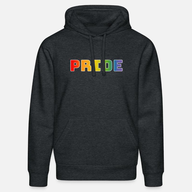 Rainbow pride blanc - Sweat à capuche bio DRUMMER Stanley/Stella Unisexe - gris foncé chiné