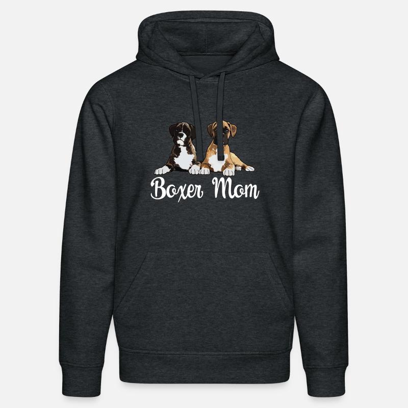 Boxer Chien Boxer Maman - Sweat à capuche bio DRUMMER Stanley/Stella Unisexe - gris foncé chiné