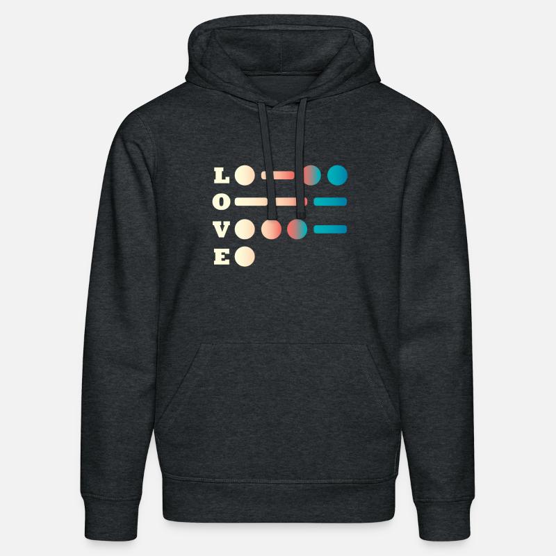 Aimer le code Morse - Sweat à capuche bio DRUMMER Stanley/Stella Unisexe - gris foncé chiné