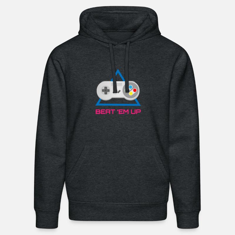 Retro Gamer Controller – Jeu vidéo d’arcade - Sweat à capuche bio DRUMMER Stanley/Stella Unisexe - gris foncé chiné