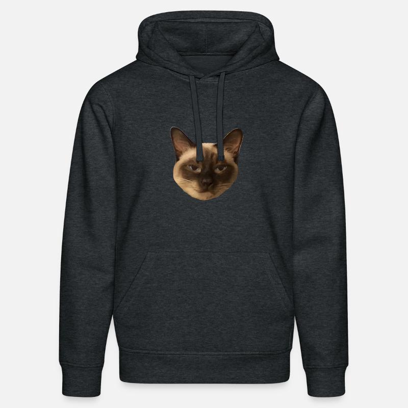 Chat siamois - Sweat à capuche bio DRUMMER Stanley/Stella Unisexe - gris foncé chiné