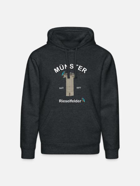 Münster, Rieselfelder, Vogelschutz, Eisvogel - Stanley/Stella Unisex Bio-Hoodie DRUMMER - Dunkelgrau meliert