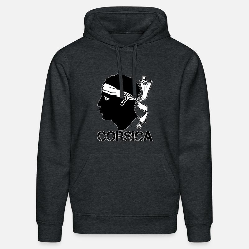 Corsica Drapeau Tête de Maure - Sweat à capuche bio DRUMMER Stanley/Stella Unisexe - gris foncé chiné