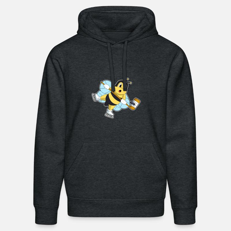 Biene Eishockey Eishockeyschläger - Stanley/Stella Unisex Bio-Hoodie DRUMMER  - Dunkelgrau meliert