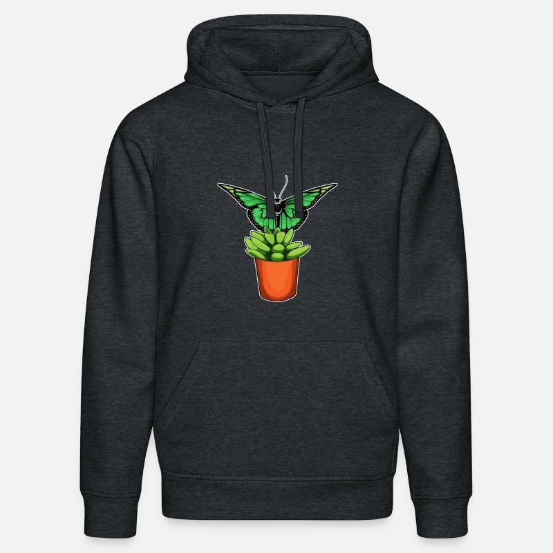 Fleur de pot de fleurs papillon - Sweat à capuche bio DRUMMER Stanley/Stella Unisexe - gris foncé chiné