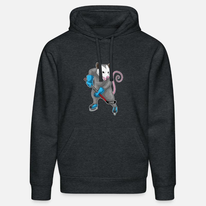 Beutelratte Eishockey Eishockeyschläger - Stanley/Stella Unisex Bio-Hoodie DRUMMER  - Dunkelgrau meliert