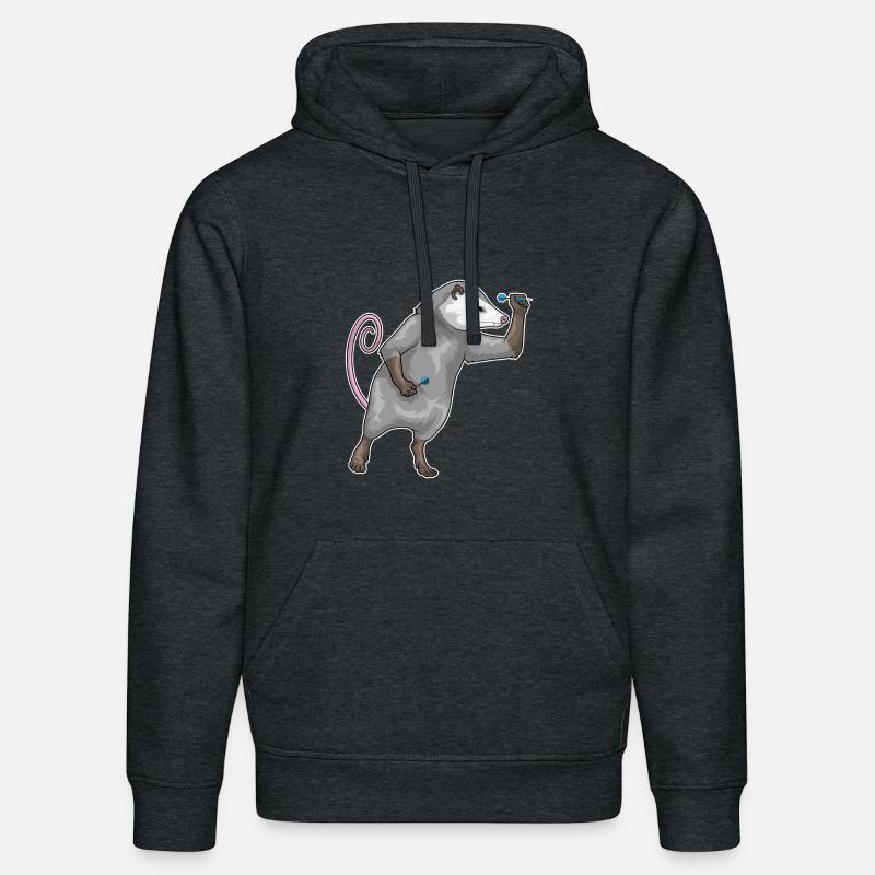 Fléchette Marsupiale Fléchette Fléchette - Sweat à capuche bio DRUMMER Stanley/Stella Unisexe - gris foncé chiné