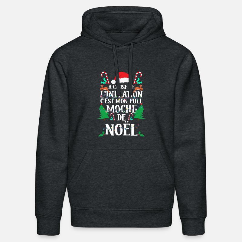 Pull Moche De Noël - Sweat à capuche bio DRUMMER Stanley/Stella Unisexe - gris foncé chiné