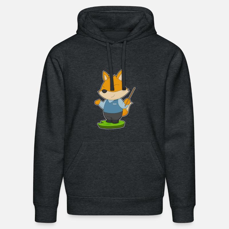 Pointeur d’enseignant de renard - Sweat à capuche bio DRUMMER Stanley/Stella Unisexe - gris foncé chiné