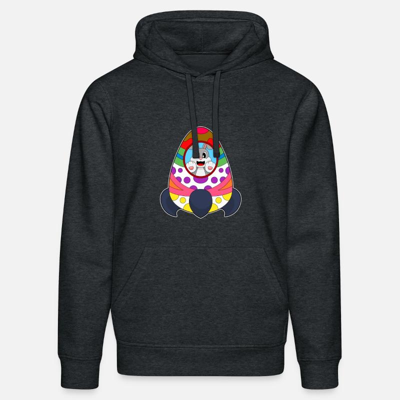 Rabbit Easter Rocket - Sweat à capuche bio DRUMMER Stanley/Stella Unisexe - gris foncé chiné
