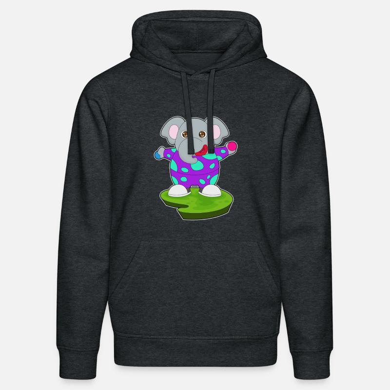 Clown éléphant - Sweat à capuche bio DRUMMER Stanley/Stella Unisexe - gris foncé chiné
