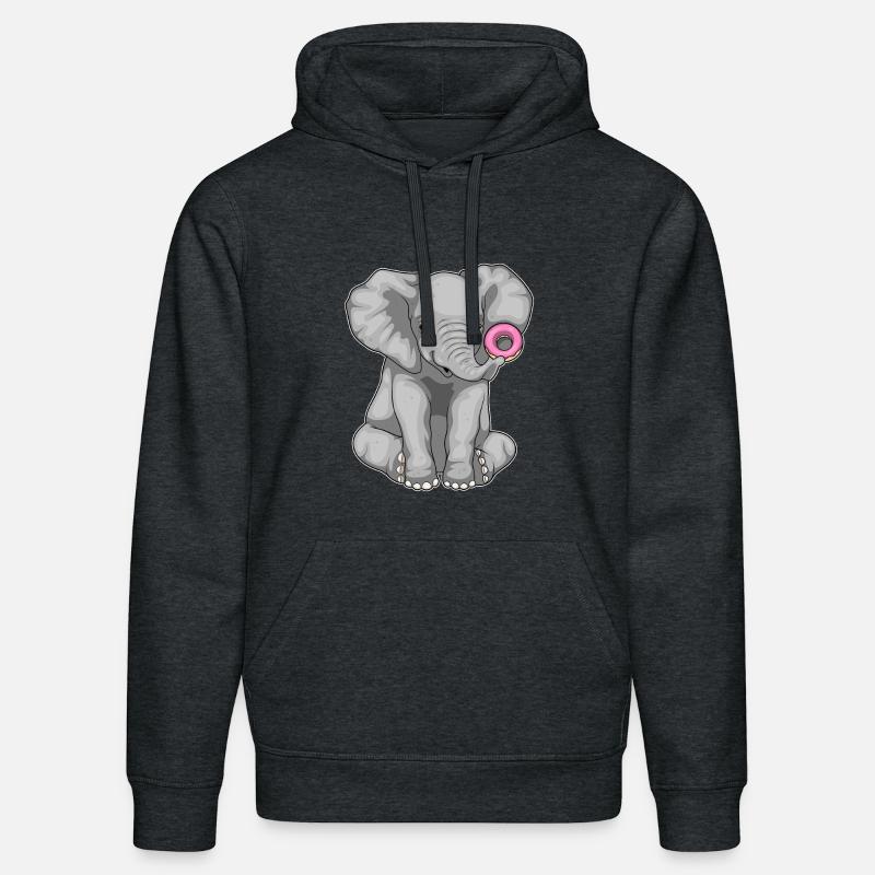 Beignet éléphant - Sweat à capuche bio DRUMMER Stanley/Stella Unisexe - gris foncé chiné