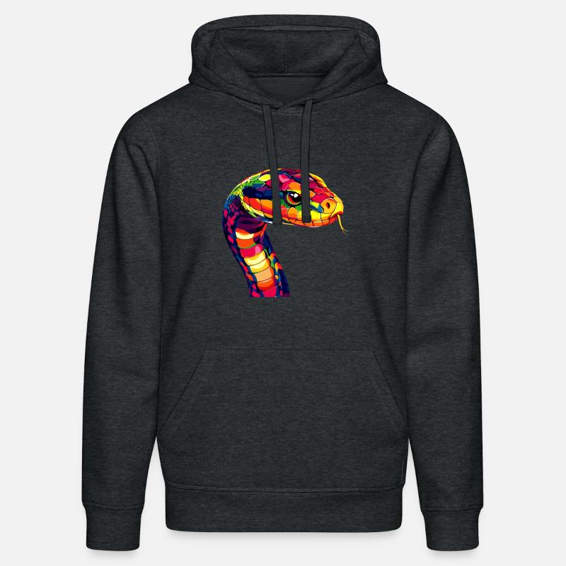 Schlange Python Kobra Mamba Klapperschlange Snake - Stanley/Stella Unisex Bio-Hoodie DRUMMER  - Dunkelgrau meliert