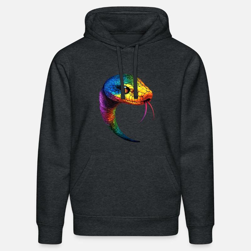Schlange Python Kobra Mamba Klapperschlange Snake - Stanley/Stella Unisex Bio-Hoodie DRUMMER  - Dunkelgrau meliert