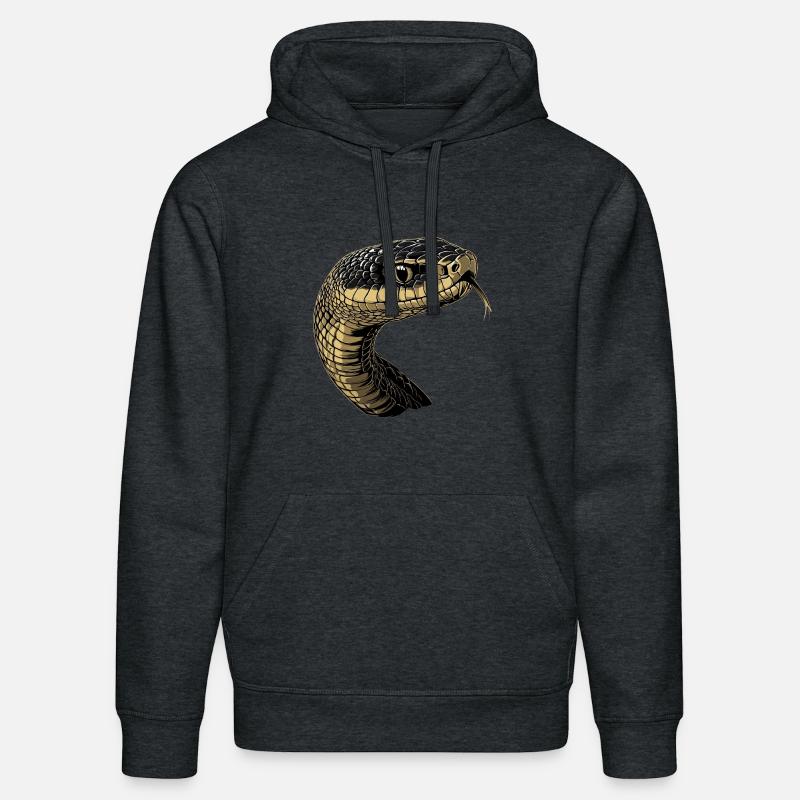 Schlange Python Kobra Mamba Klapperschlange Snake - Stanley/Stella Unisex Bio-Hoodie DRUMMER  - Dunkelgrau meliert