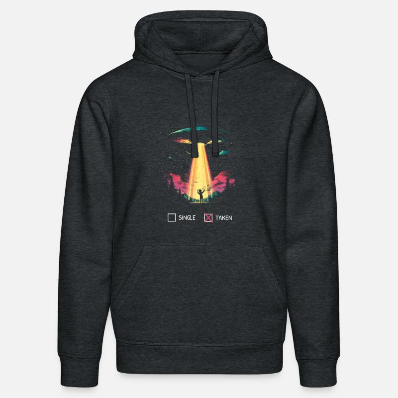 Pardonner la Saint-Valentin Alien-Funny Gift - Sweat à capuche bio DRUMMER Stanley/Stella Unisexe - gris foncé chiné