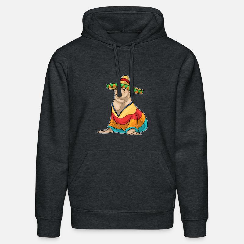 Chapeau mexicain de phoque - Sweat à capuche bio DRUMMER Stanley/Stella Unisexe - gris foncé chiné