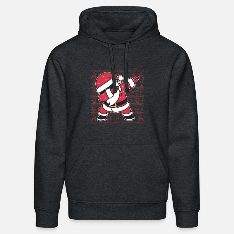 Weihnachts-Hässlicher Pullover Dab Santa's Weihnachtsgeschenk - Stanley/Stella Unisex Bio-Hoodie DRUMMER  - Dunkelgrau meliert