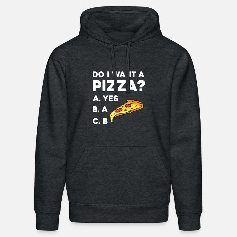 Pizza Frage: Ja oder Nein - Sweat à capuche bio DRUMMER Stanley/Stella Unisexe - gris foncé chiné