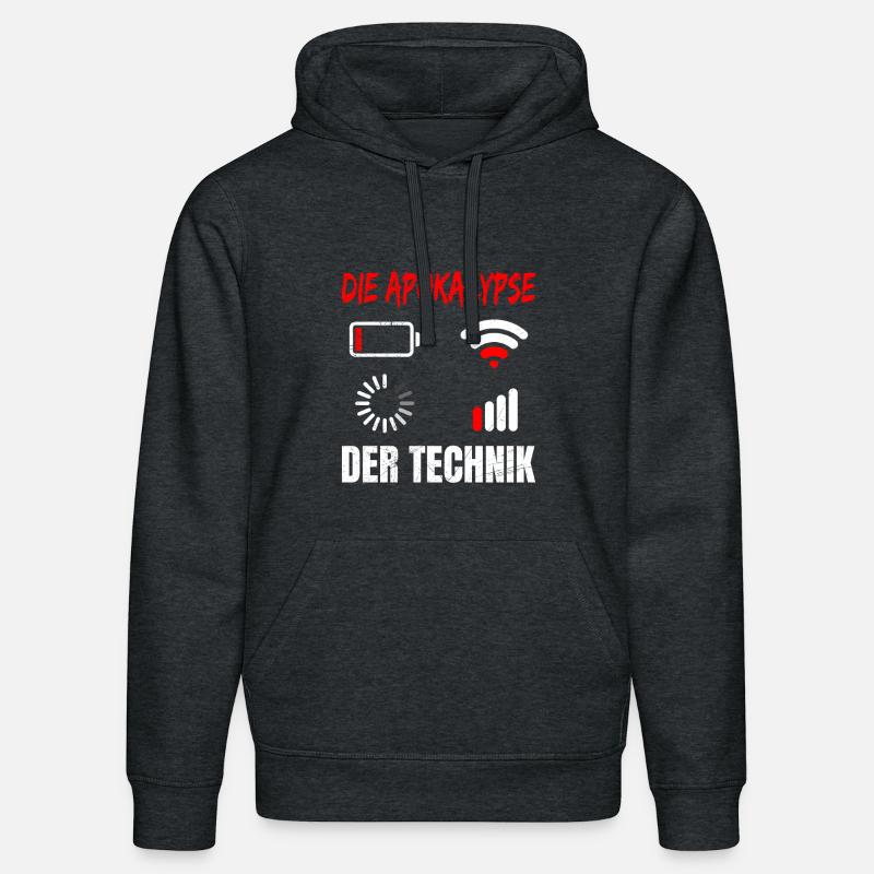 Coder DIE APOKALYPSE DER TECHNIK LUSTIG - Stanley/Stella Unisex Bio-Hoodie DRUMMER - Dunkelgrau meliert