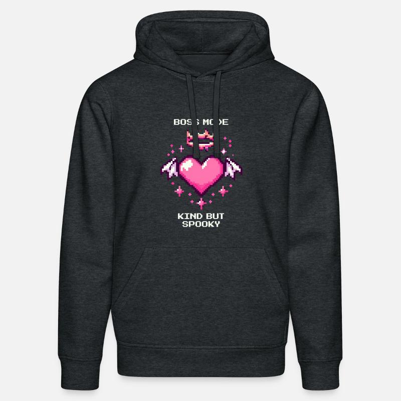 Doux et Effrayant | Goth doux - Sweat à capuche bio DRUMMER Stanley/Stella Unisexe - gris foncé chiné