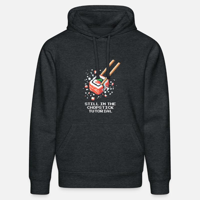 Noch im Stäbchen-Tutorial | Sushi Anfänger - Stanley/Stella Unisex Bio-Hoodie DRUMMER  - Dunkelgrau meliert
