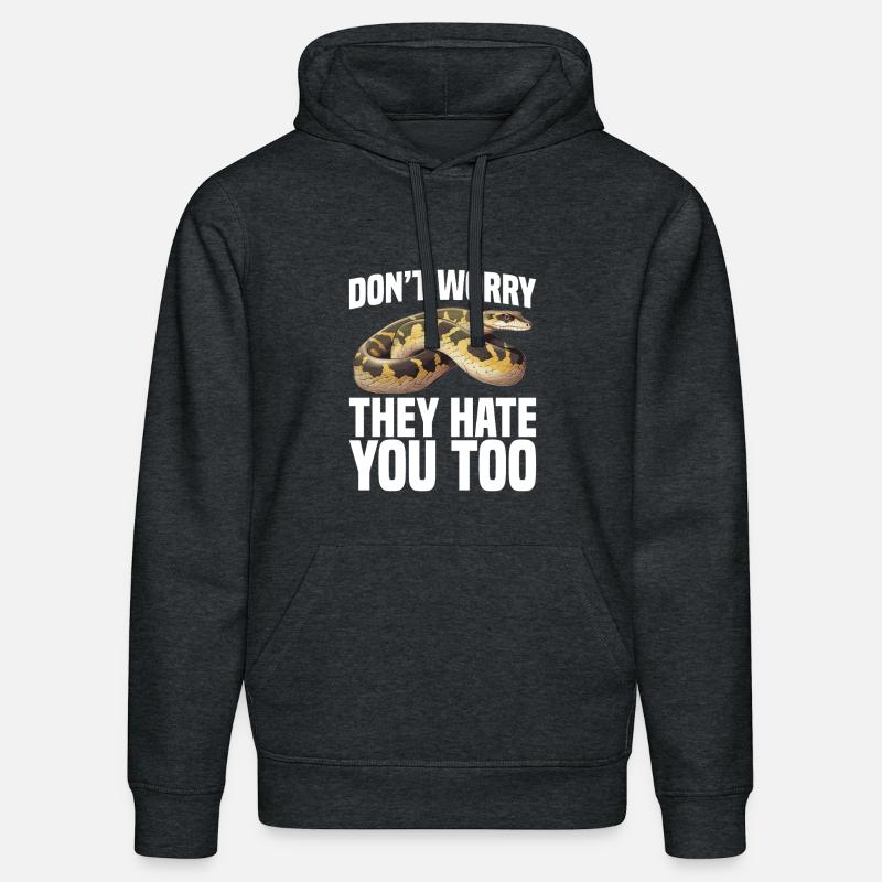Python-Besitzer Schlangenterrarium, Reptilienhaut Burmesischer - Stanley/Stella Unisex Bio-Hoodie DRUMMER  - Dunkelgrau meliert