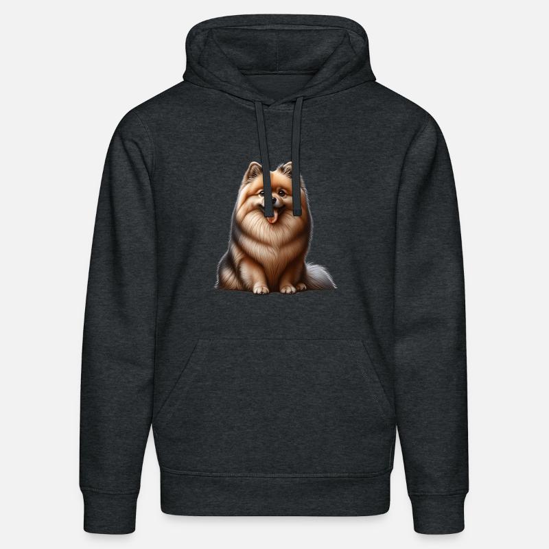 Spitz Zwergspitz Allemand Spitz - Sweat à capuche bio DRUMMER Stanley/Stella Unisexe - gris foncé chiné