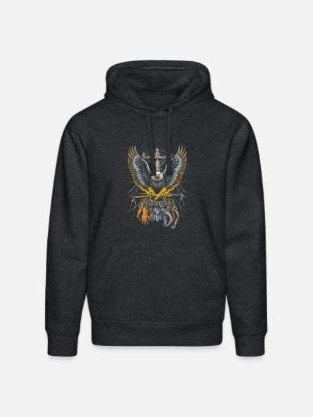 Leitungsmonteur Freileitungsmonteur - Stanley/Stella Unisex Bio-Hoodie DRUMMER - Dunkelgrau meliert
